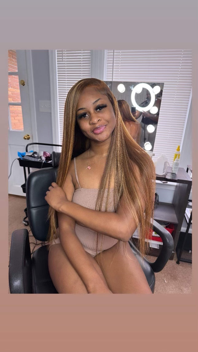 6x4 Wear and go glueless straight highlight wig