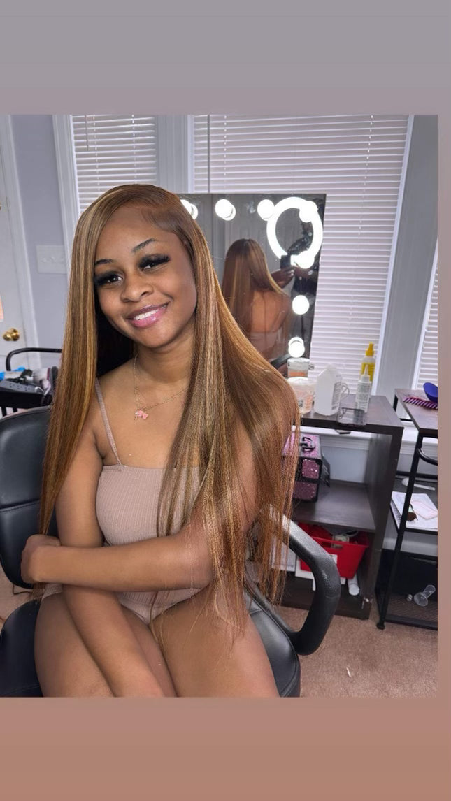 6x4 Wear and go glueless straight highlight wig