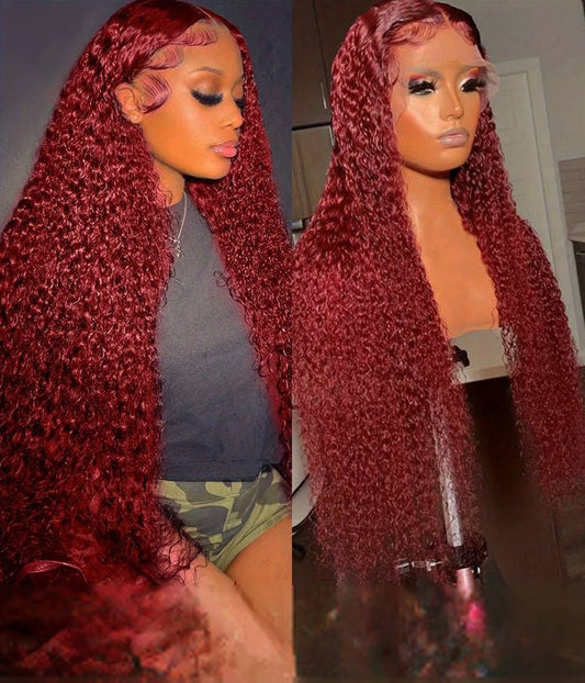 Red Velvet Lace Frontal Wig