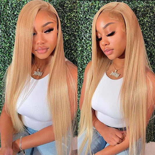 Honey Blonde Lace Front Human Hair Wigs Colored Human Hair Wigs For Women 13x4 HD Straight Human Hair Lace Frontal Wigs 180%